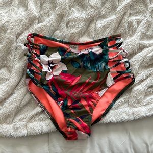 Hollister high rise floral swimsuit bottoms